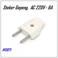 Steker Gepeng kabel Listrik AC 220V 6A alat Colokan Plug Stop kontak