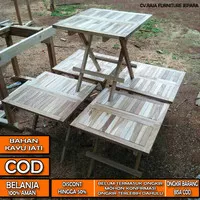 MEJA LIPAT MEJA PIKNIK BAHAN KAYU JATI JEPARA