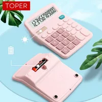 Calculator Simple Kalkulator Solar Power Aesthetic Estetik Baterai AA