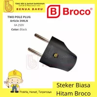 Steker Biasa 344L Broco / Steker Hitam Broco / steker Gepeng Broco