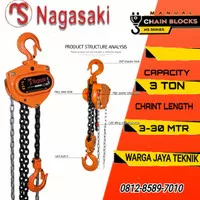 Chain block / takel 3 ton x 5 meter Nagasaki