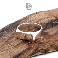 Cincin Pria Wanita Perak 925 Asli Signet Simple Balibo