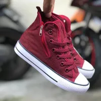 Sepatu Anak Converse Zipper High Resleting Maroon Premium Quality BNIB
