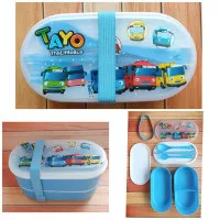 kotak tempat makan lunch box anak karakter tayo the little bus