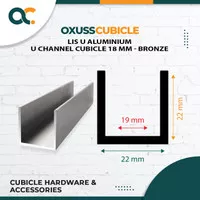 List U Aluminium 18mm U Channel Cubicle (2 Meter) - Bronze)