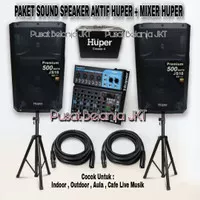 PAKET SOUND SPEAKER AKTIF HUPER JS10 15 INCH MIXER HUPER ORI (H-1)