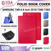 Folio Cover Samsung Tab A 8` 2017 T380 T385 Flip Case Standing Casing