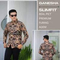 Baju Batik Slimfit Pria Lengan Panjang Furing GANESHA