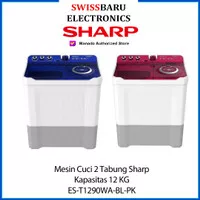 Sharp Mesin Cuci 2 Tabung 12 KG ES-T1290WA Dolphinwave Series 12 KG