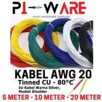 Kabel AWG 20 Tinned CU AWG20 Up To 80 Celcius Serabut Tembaga Putih