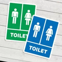 Stiker tulisan toilet stiker toilet stiker sign stiker murah 15×20cm