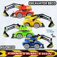 mainan anak miniatur mobil mobilan plastik beko excavator besar