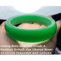 Gelang Batu Giok Hijau Tebal Asli Dan Langka Kualitas Terbaik A