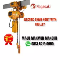 ELECTRIC CHAIN HOIST 3 TON 12 METER 380 VOLT WITH TROLLEY NAGASAKI