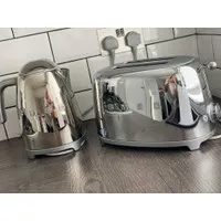 SMEG silver Aesthetic Chrome Breakfast Set Kettle Toaster SMEG Chrome