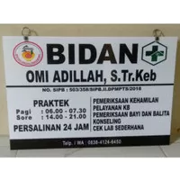 Plang Acrylic Ukuran 40x60 Papan Akrilik Praktek Bidan Dokter Perawat