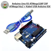 Arduino Uno R3 ATMega328P DIP ATMega16u2 + Kabel USB Arduino IDE