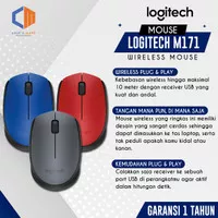 LOGITECH M171 Mouse Wireless warna biru / abu / merah 100% Original