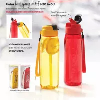 BOTOL MINUM TUPPERWARE H2GO WITH STRAW 750ML - H2GO WITH STRAW 750ML