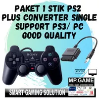 Paket komplit 1 STIK PS2 PS2 PLUS CONVERTER SINGLE BISA PC PS3 Laptop