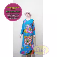 Daster Muslim Batik Kencana Ungu LD 1924 | Daster Long Dress