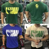 (BISA COD) LENGAN PENDEK ANIMAL T-SHIRT PRIA GYM FITNESS KEKINIAN TOP