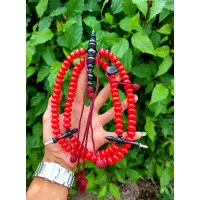 tasbih tijani bahan red coral marjan terbaru