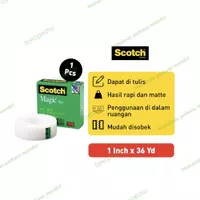 3M Scotch Magic Tape 810 1 x 36 y - Isolasi Bisa Tulis - Selotip 3M