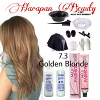 Maji fashion 7.3 Golden blonde, cat rambut pewarna rambut & Alat cat