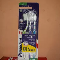 Sikat Gigi Pepsodent Double Care Clean soft isi 3 pcs