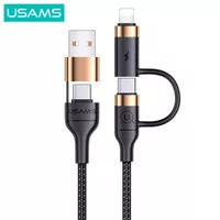 USAMS U62 Kabel Data USB-Type C to Type C + Lightning PD Fast Charging