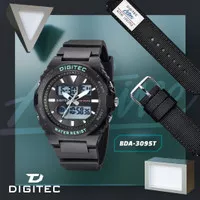 Jam Tangan Digitec Original DG-3095 Black Free Tali Canvas Series