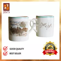 Mug Classic Set Keramik / Gelas Couple Motif Papa Mama 2 Pcs