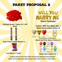 Paket Propose 2 II Paket Balon Lamaran 2 II Balon Will You Marry Me