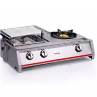 Kompor Gas dan Pemanggang Niko 2IN1 2 Burner Grill 1 Burner Stove