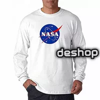 Kaos Lengan Panjang - Long Sleeve Shirt - Tshirt - NASA - Putih, S
