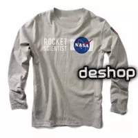 Tshirt - Long Sleeve Shirt - Kaos Lengan Panjang - NASA - Putih, S