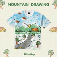 Mountain Drawing - Little Pep - baju anak gambar pemandangan gunung