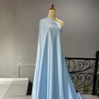 kain bahan dress satin silk velvet premium meteran warna baby blue