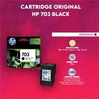 HP 703 Black Ink CD887AA Cartridge Tinta Printer D730 F735 K109a K510a