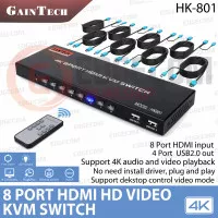 KVM Switch HDMI 8 Port Support 4K Free 8 pcs Kabel KVM HDMI