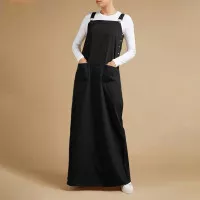 Dress Muslim Wanita Tasya overall Linen Jumpsuit Playsuit Denim