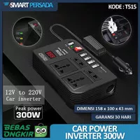 Inverter DC ke AC Power Mobil Car Colokan 4 Port USB 12V 220V 300 Watt