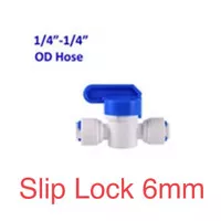 Kran Slip Lock 6mm Ball Valve Pneumatic RO 1/4 ke 1/4 Inch Water