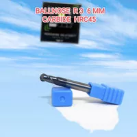 Radius 3 mm Diameter 6 mm Ball Nose End Mills 2 Flute HRC45 Carbide