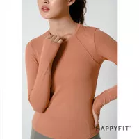 HAPPYFIT Long Sleeve Run Sports Top - Atasan Baju Olahraga Wanita