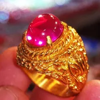 Cincin Batu Ruby Siam Ring Perak Bali