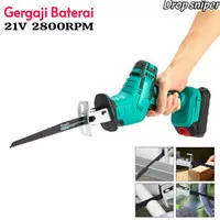 Mesin Gergaji Besi Kayu Portable 21V Cordless Reciprocating Saw