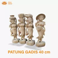 PATUNG GADIS DESA KAYU 40 CM/PATUNG GADIS BALI/PATUNG WANITA DESA