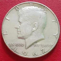 Uang Koin Perak Kuno Half Dollar Amerika Tahun 1967 a2 Silver Coin